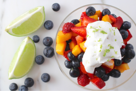 fruit salad with or without ice cream